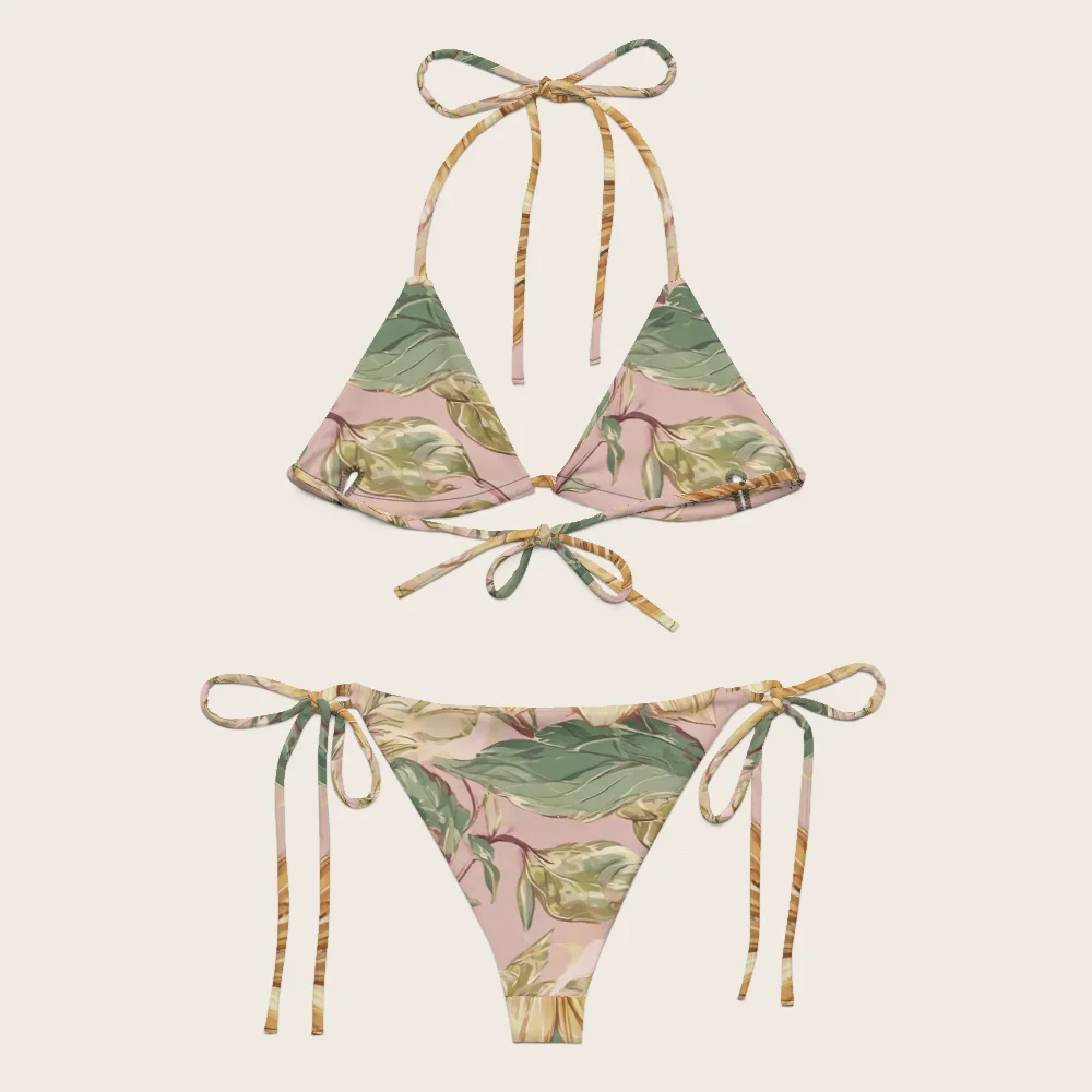 String Bikini on model