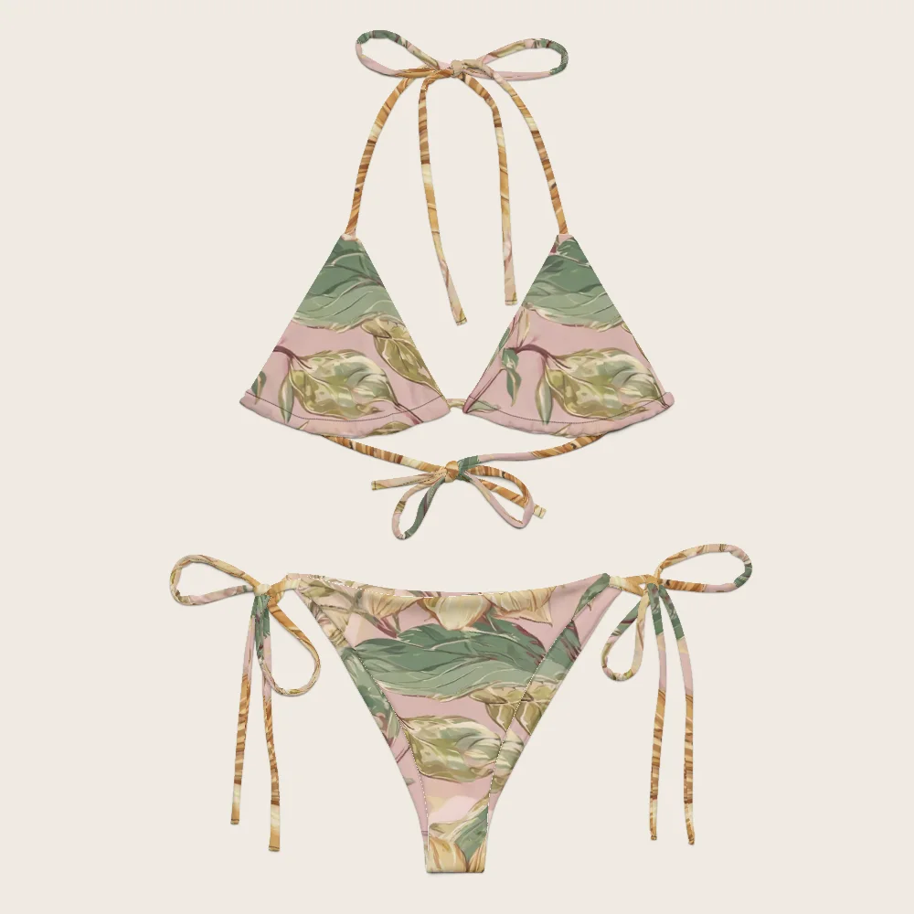 String Bikini on model