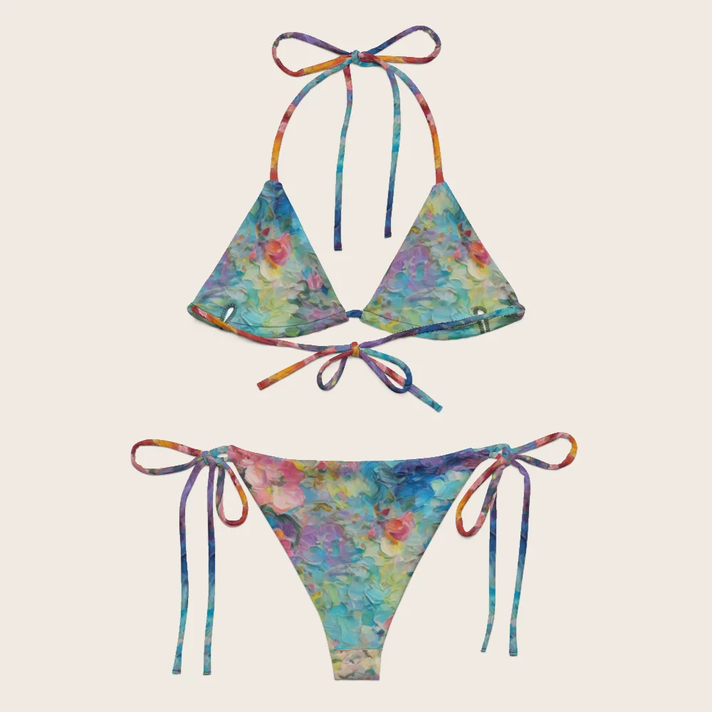 String Bikini on model