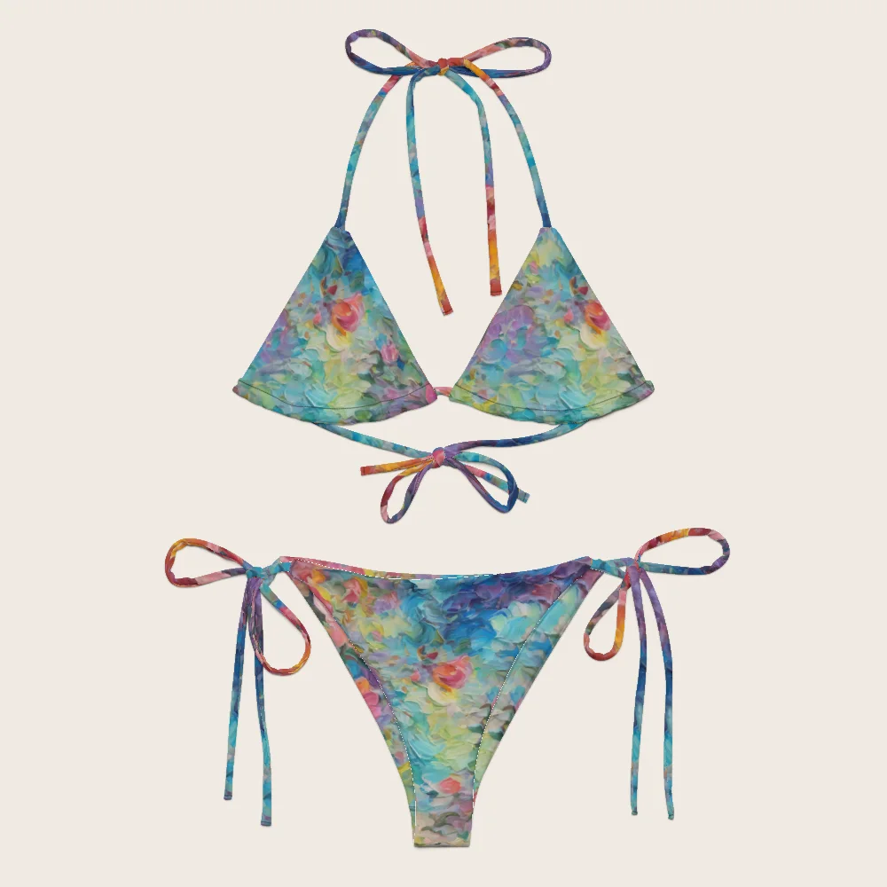String Bikini on model