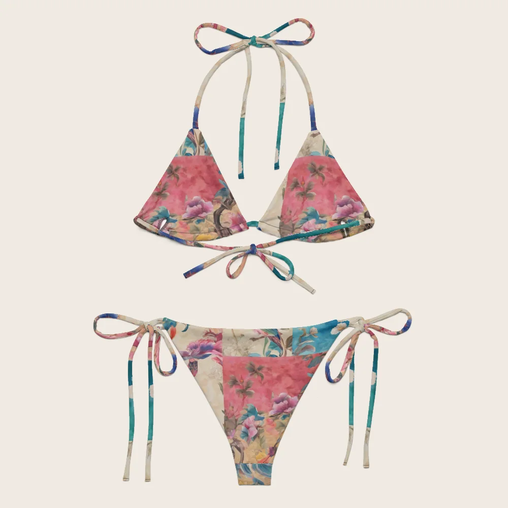 String Bikini on model