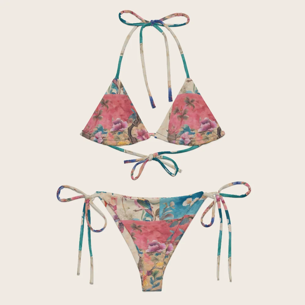 String Bikini on model