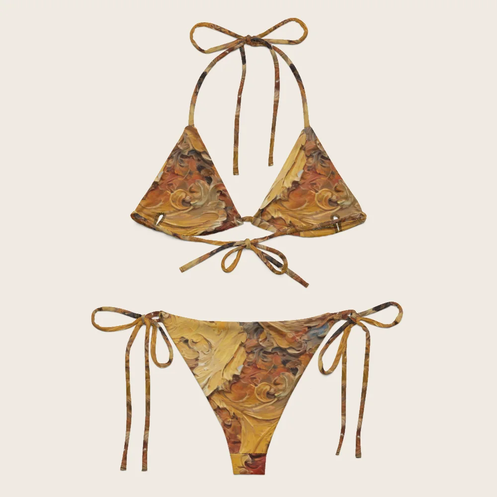 String Bikini on model