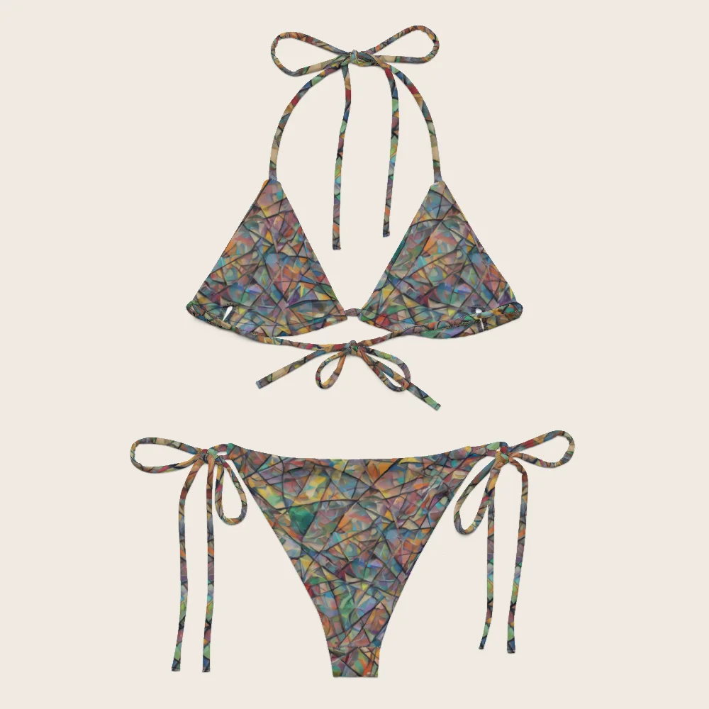 String Bikini on model