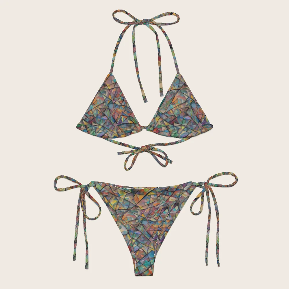 String Bikini on model