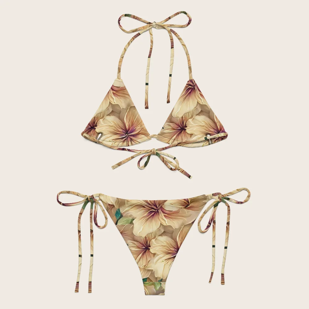 String Bikini on model