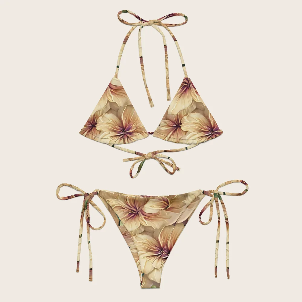 String Bikini on model