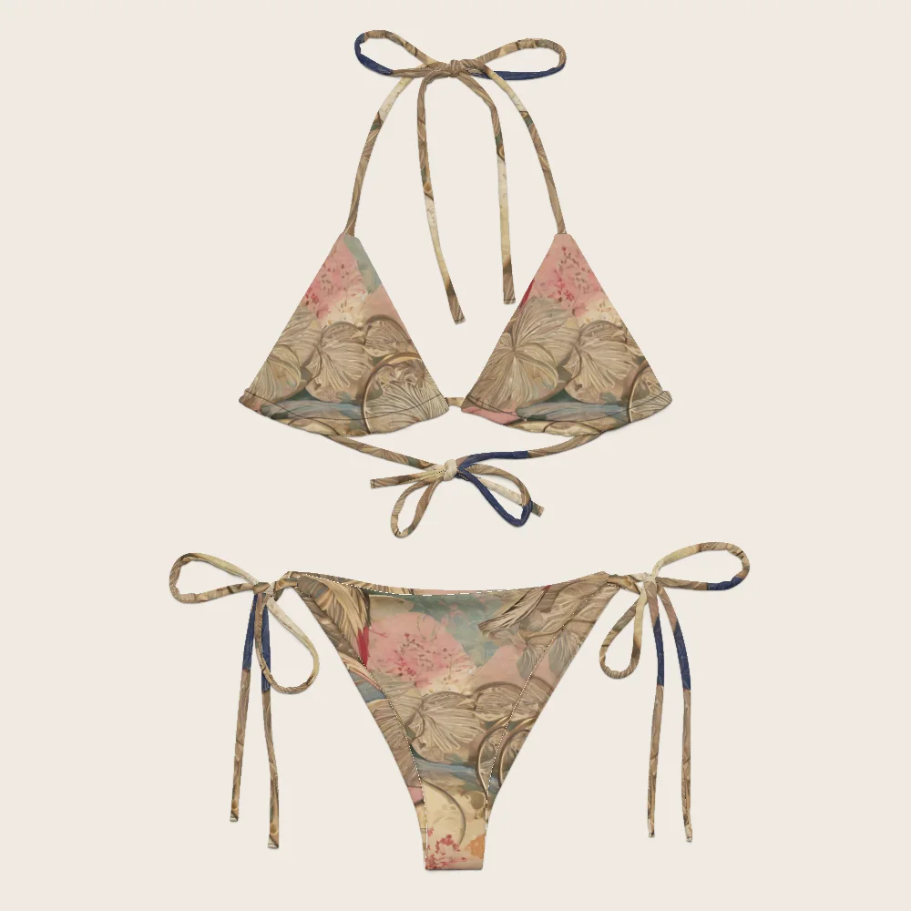 String Bikini on model