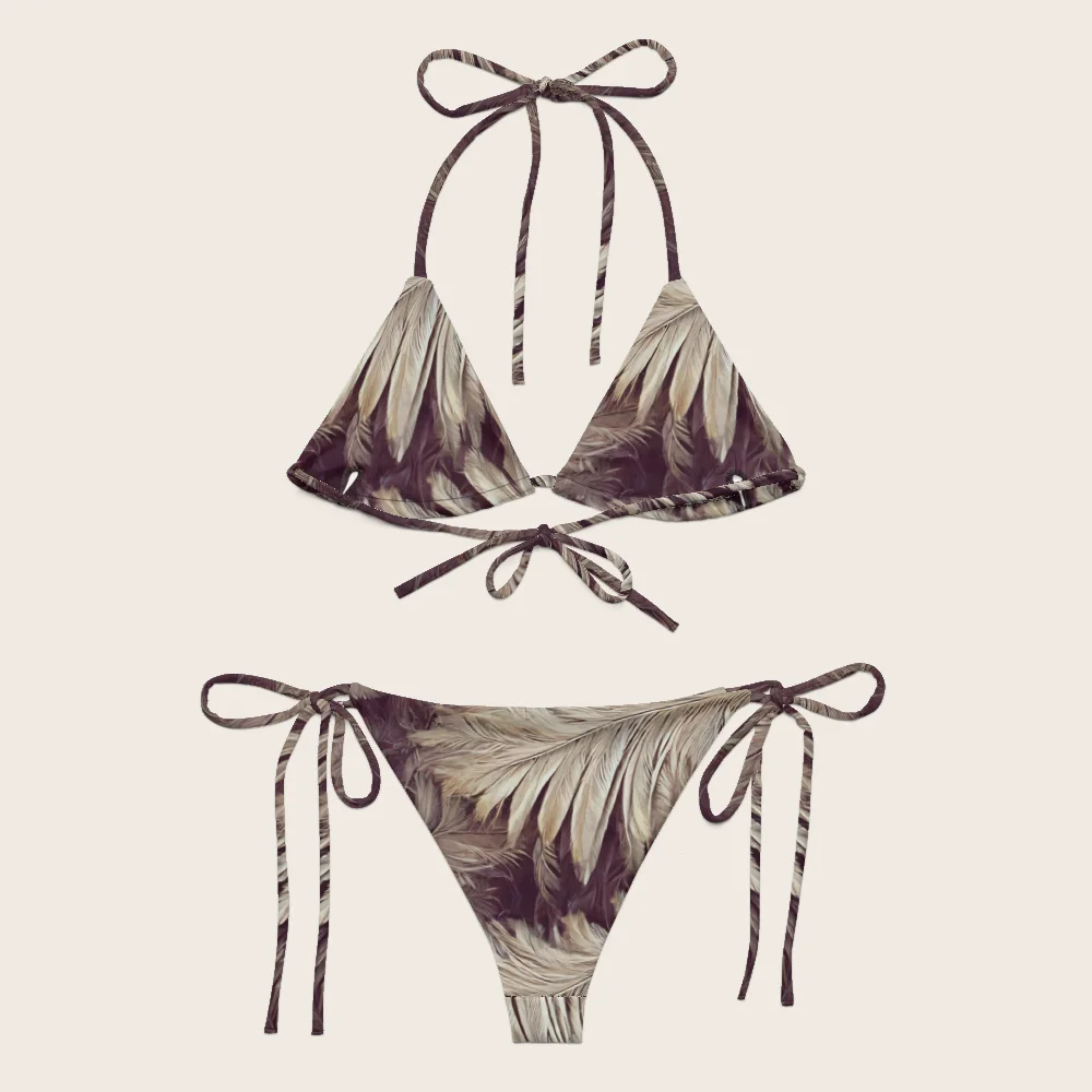 String Bikini on model