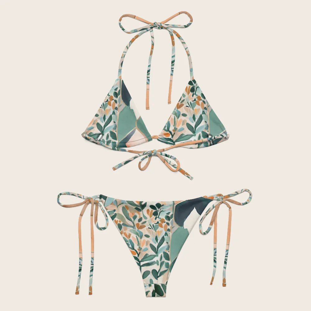 String Bikini on model