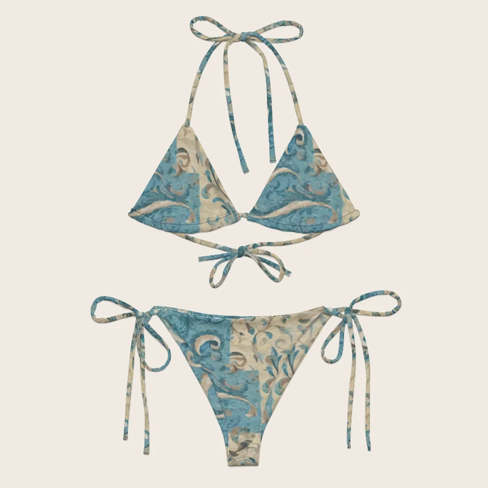 String Bikini on model