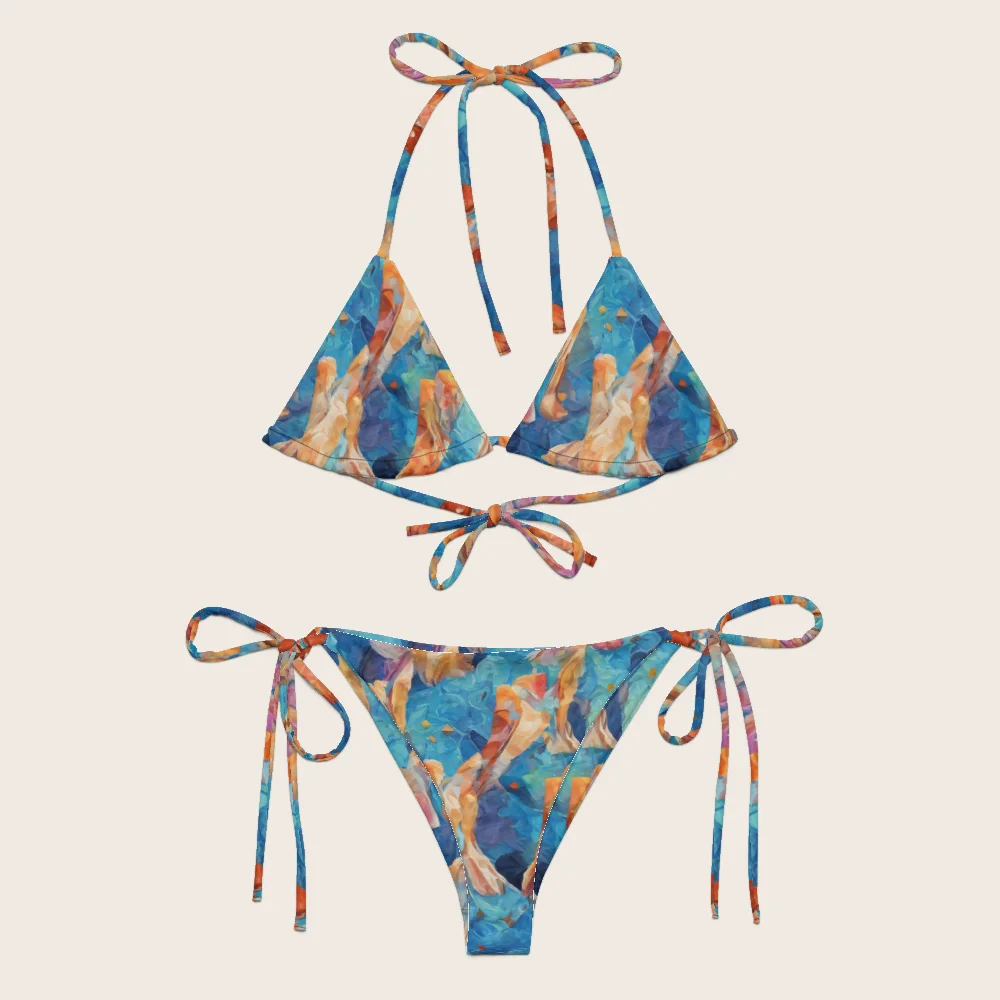 String Bikini on model