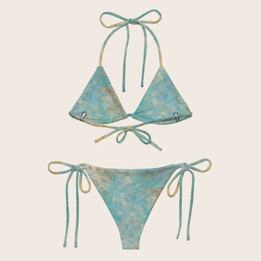 String Bikini on model