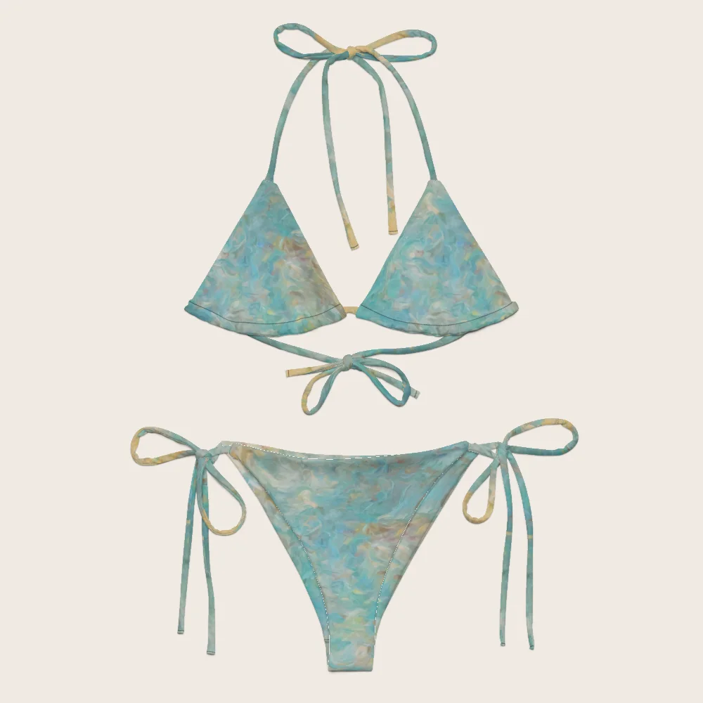 String Bikini on model