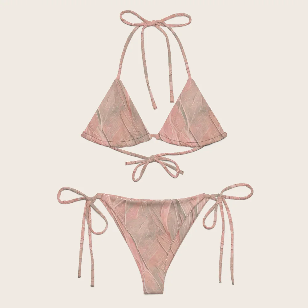 String Bikini on model