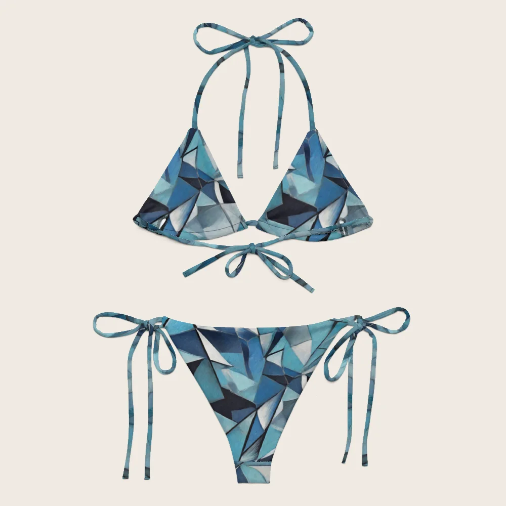 String Bikini on model