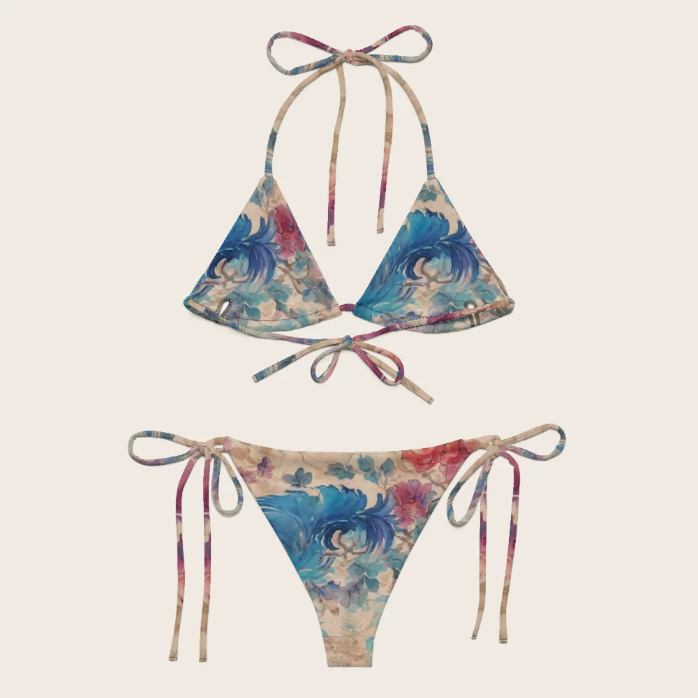 String Bikini on model