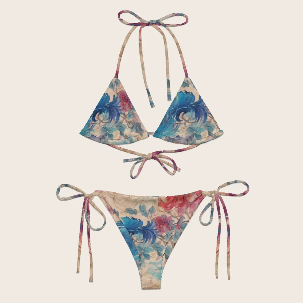String Bikini on model