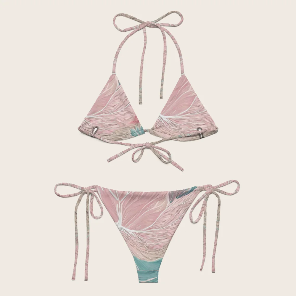 String Bikini on model