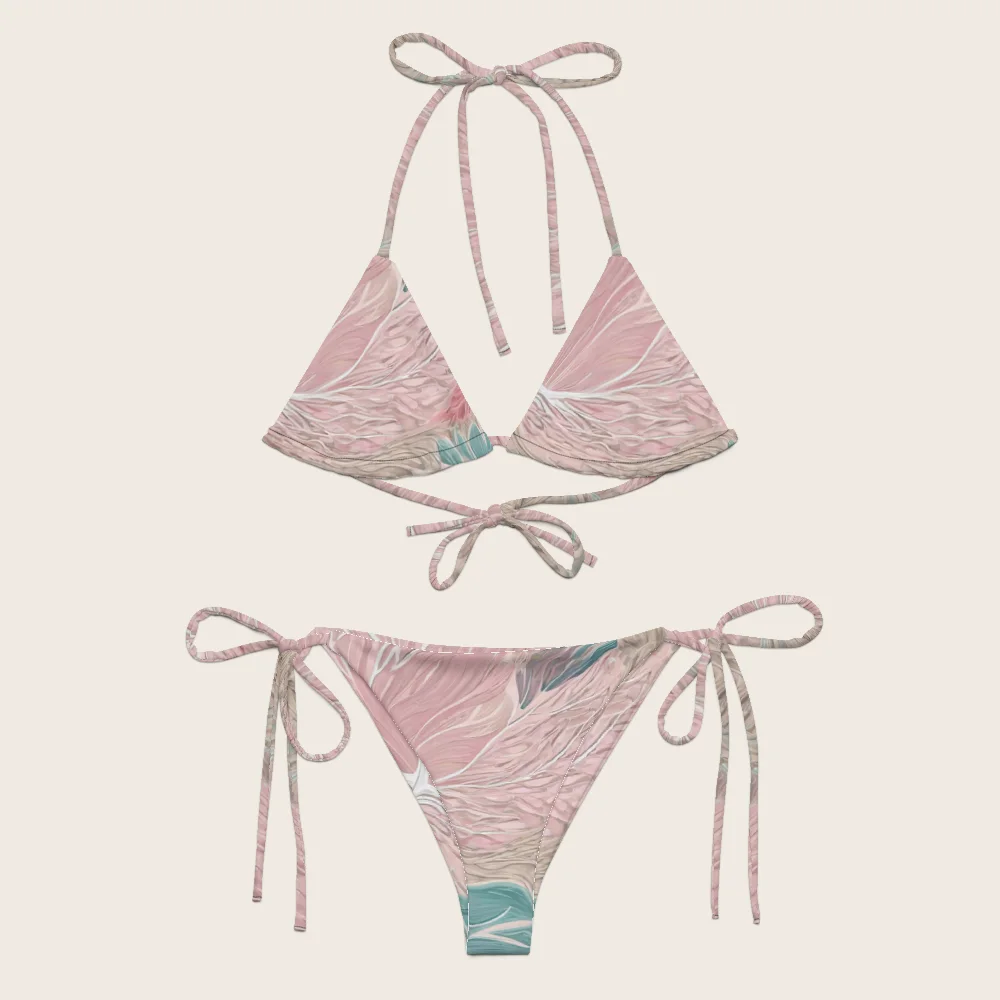String Bikini on model