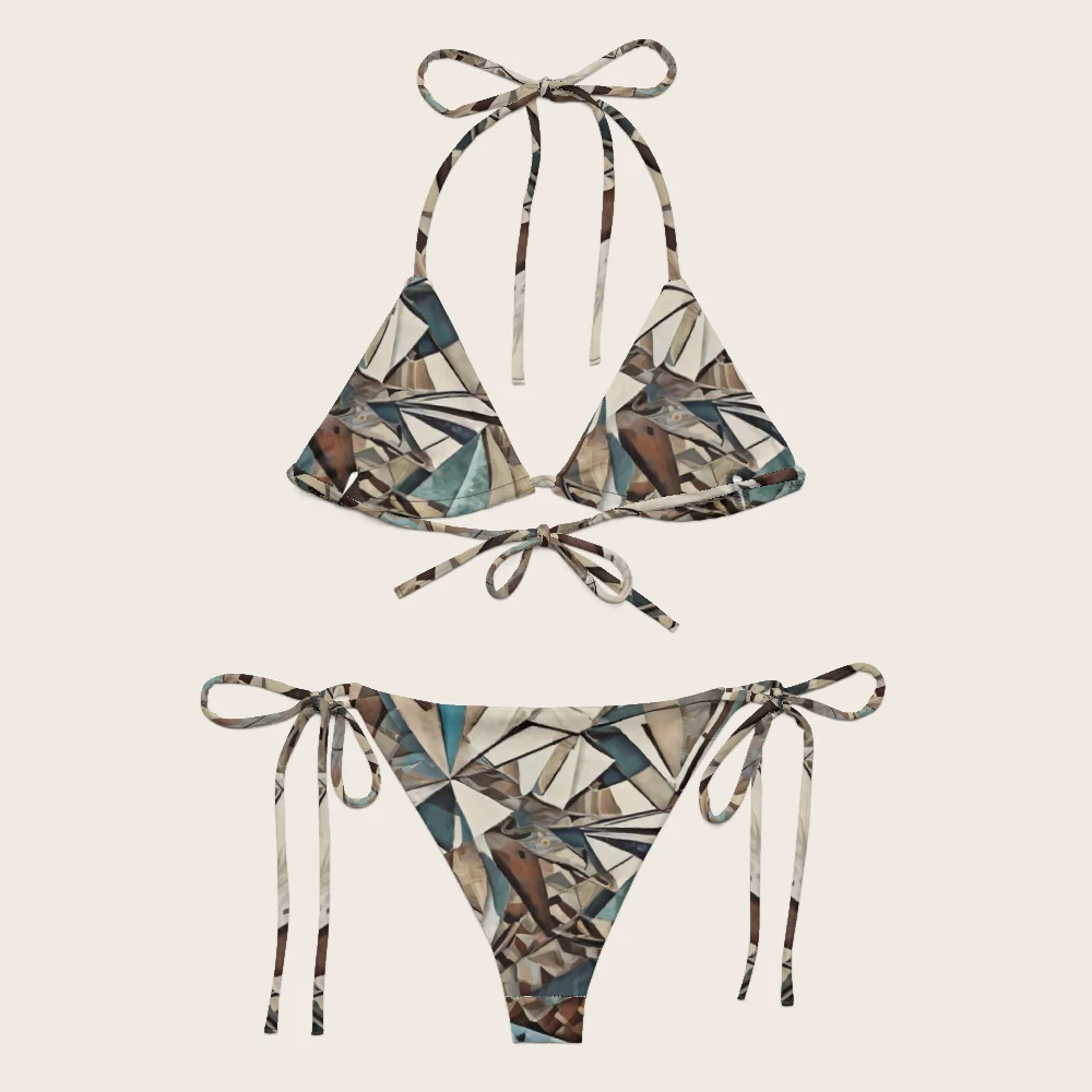 String Bikini on model