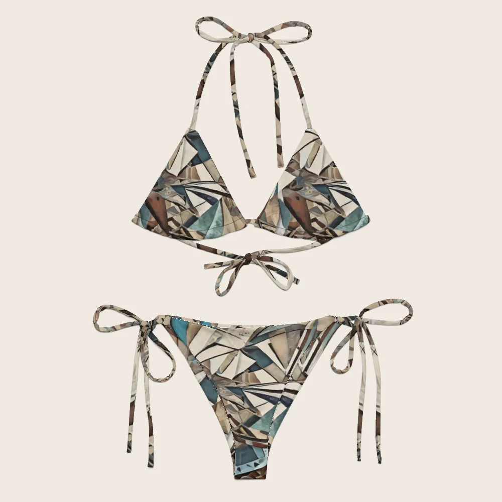 String Bikini on model