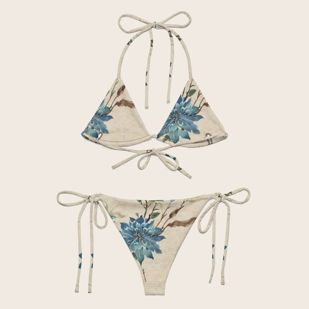 String Bikini on model