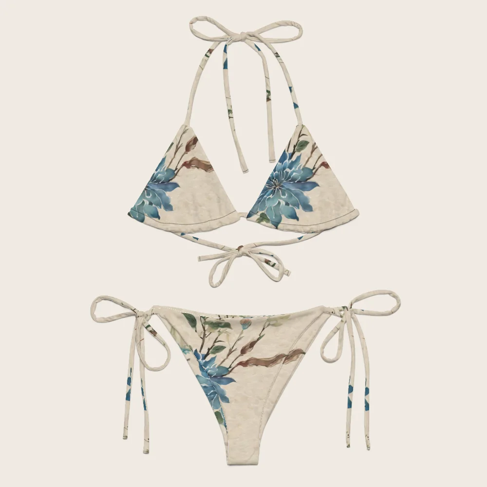String Bikini on model