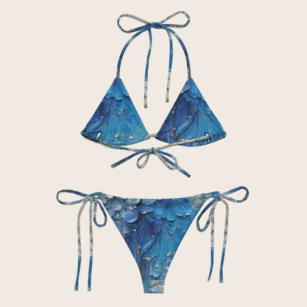 String Bikini on model