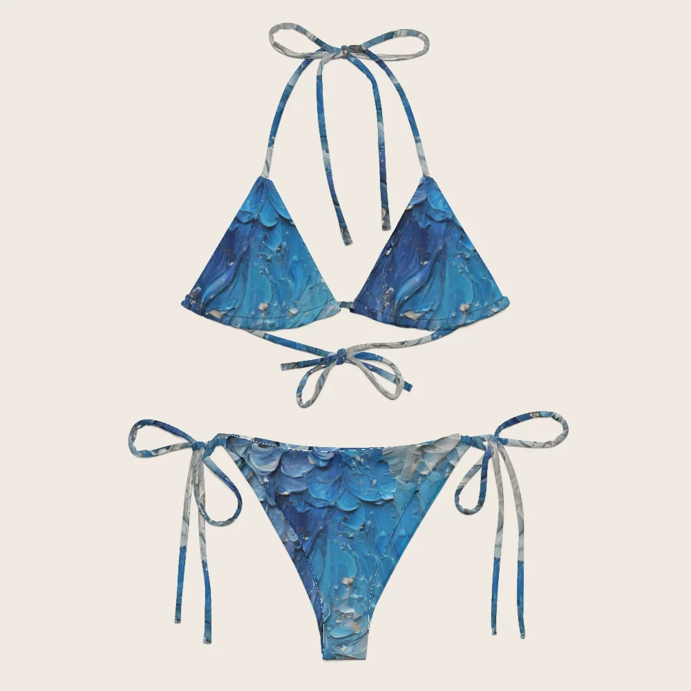 String Bikini on model