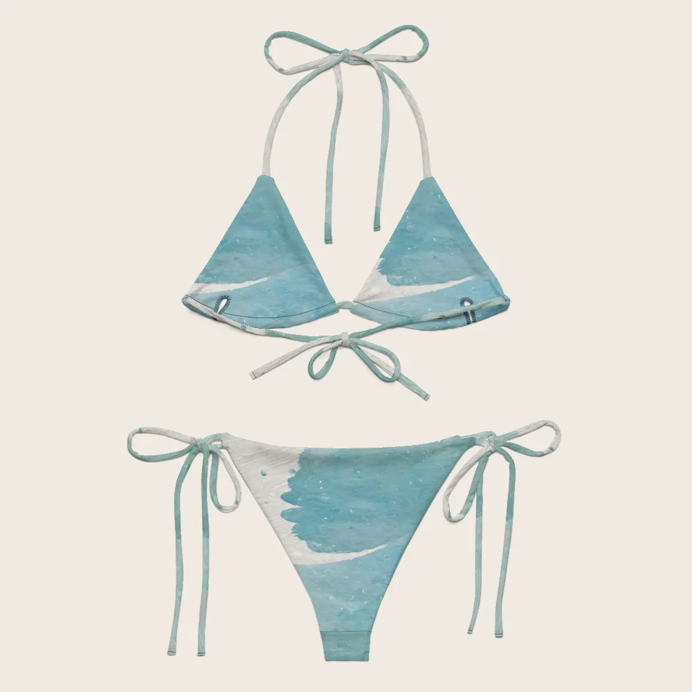 String Bikini on model