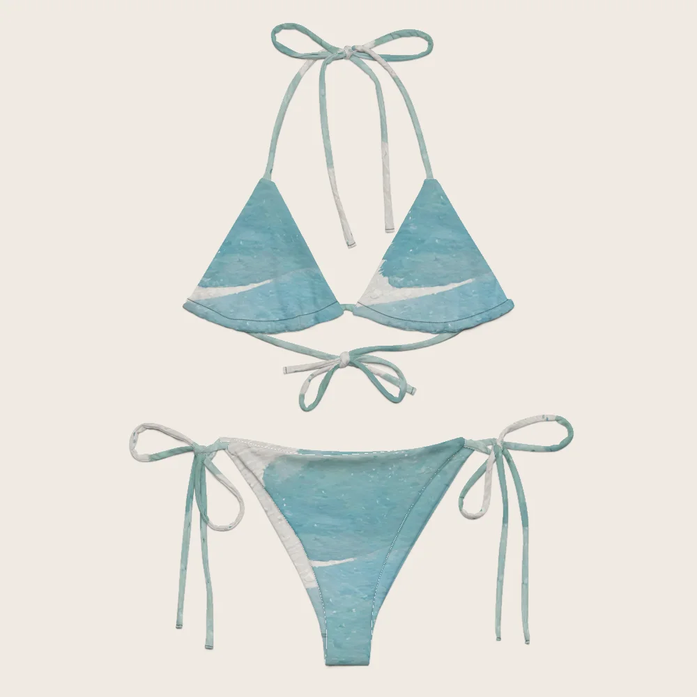 String Bikini on model