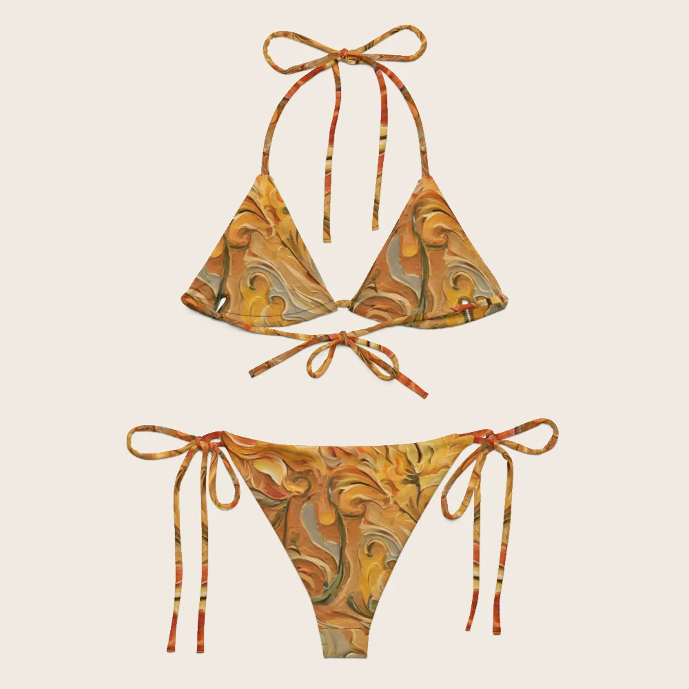 String Bikini on model