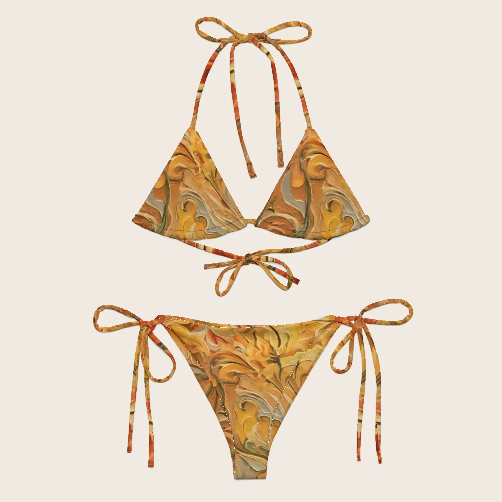 String Bikini on model