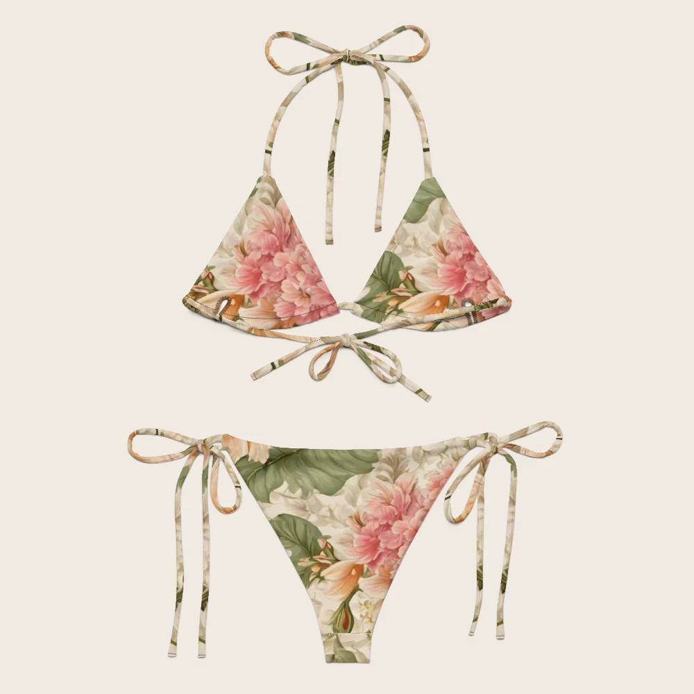 String Bikini on model