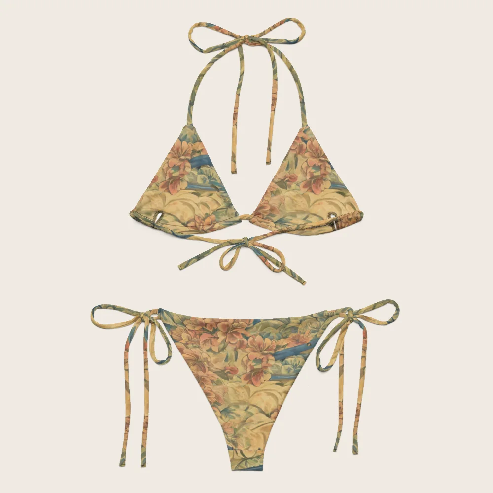 String Bikini on model