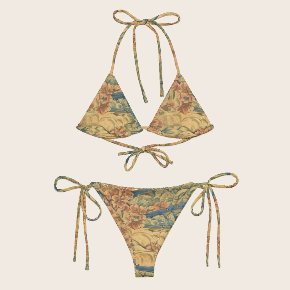 String Bikini on model