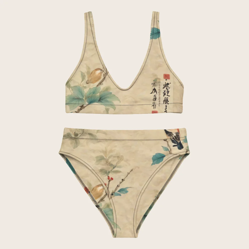 High-Waisted Bikini on model