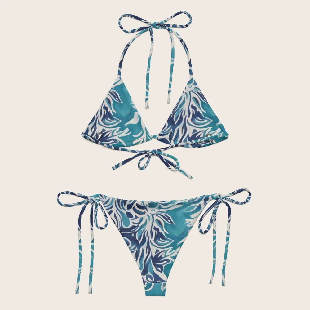 String Bikini on model