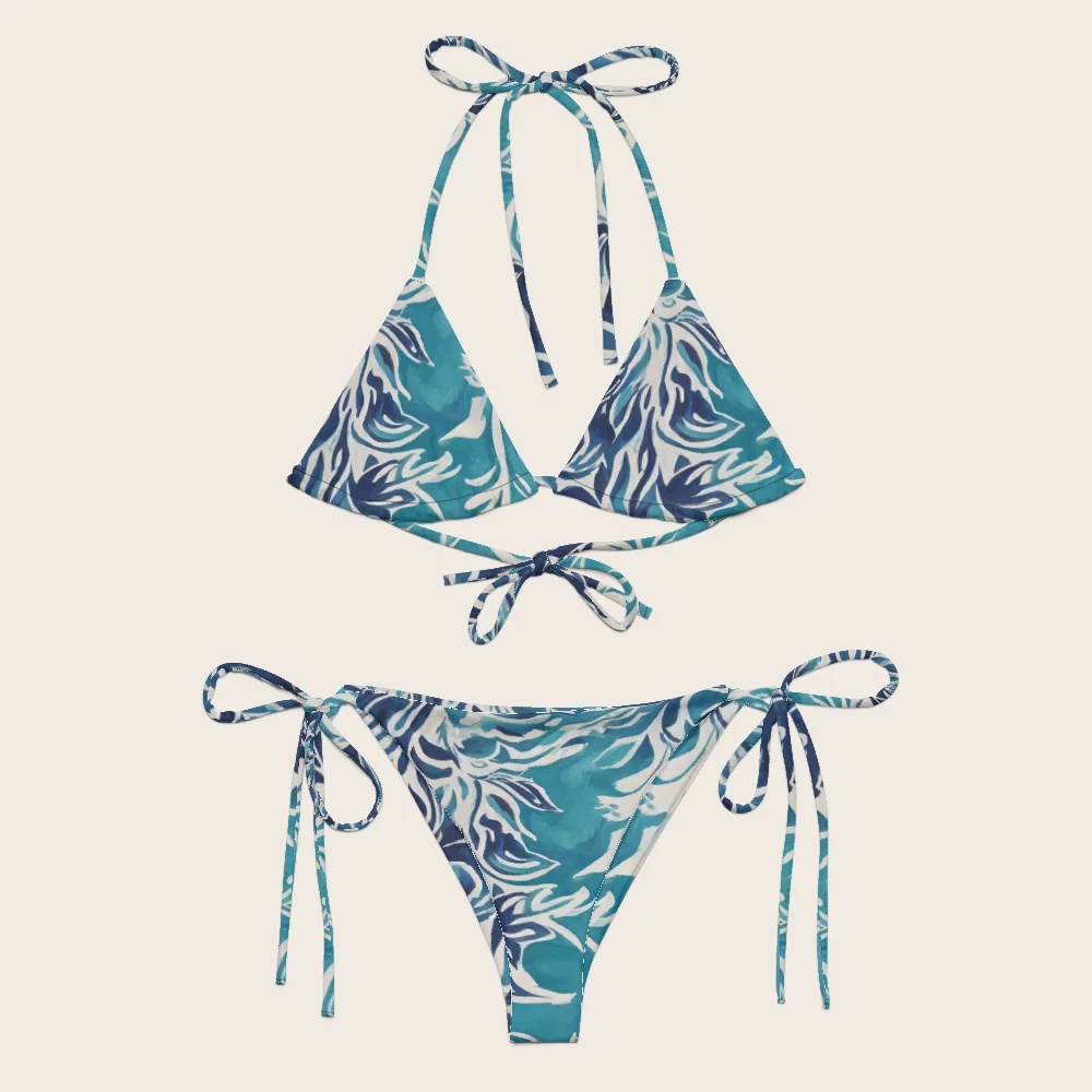 String Bikini on model