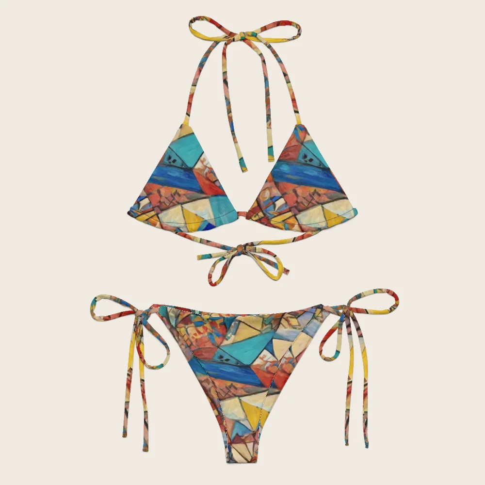 String Bikini on model