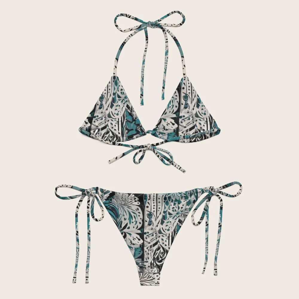 String Bikini on model