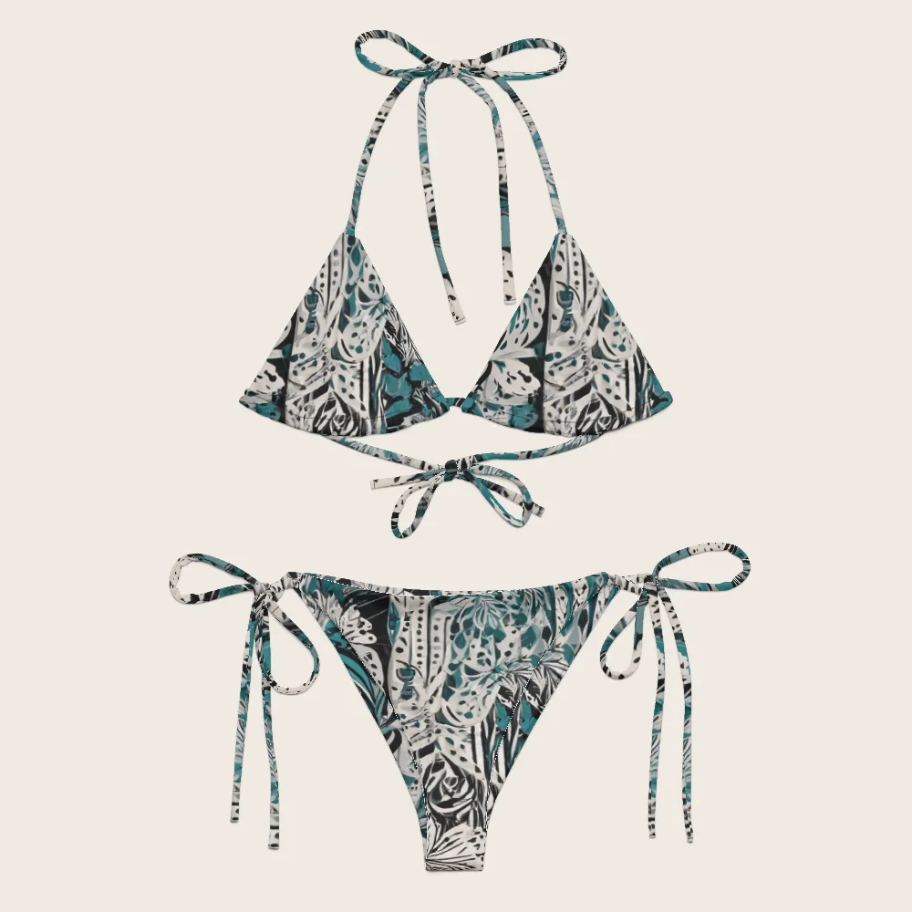 String Bikini on model
