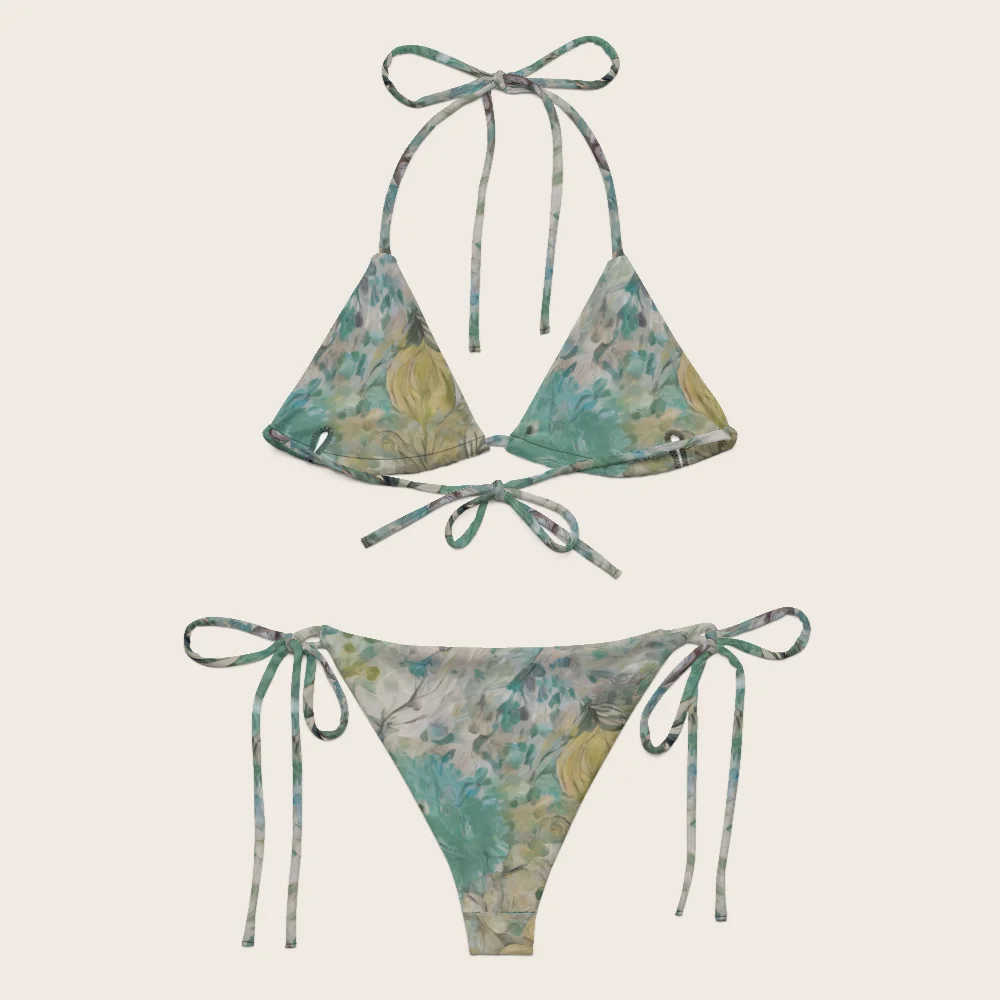 String Bikini on model