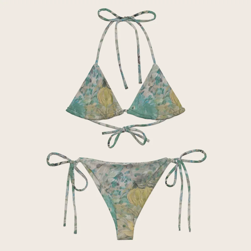 String Bikini on model