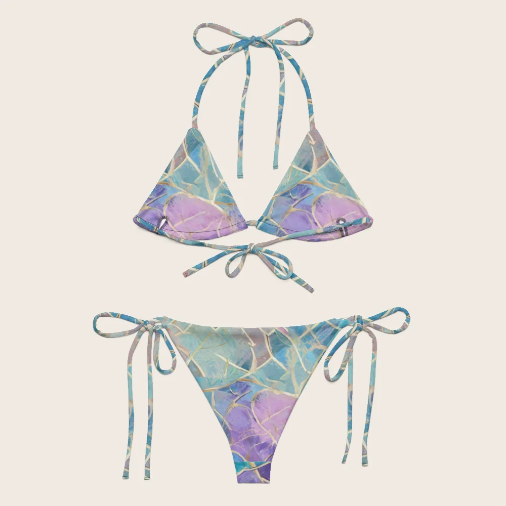 String Bikini on model