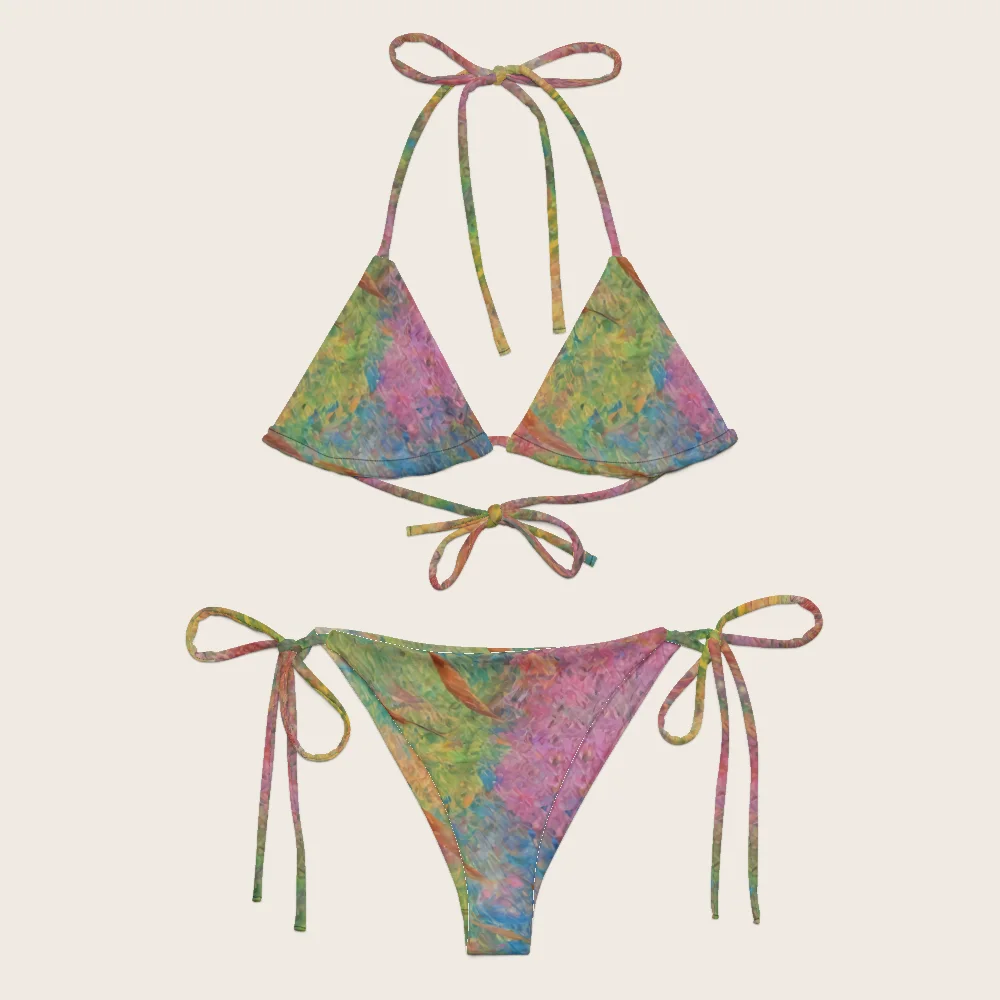 String Bikini on model