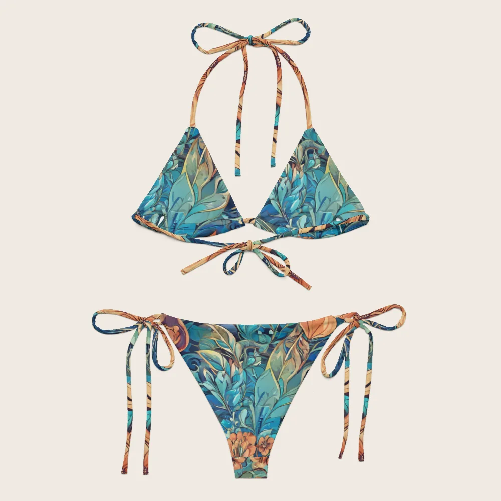 String Bikini on model