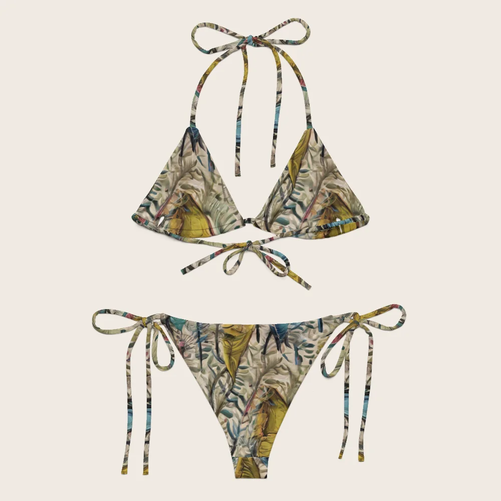 String Bikini on model