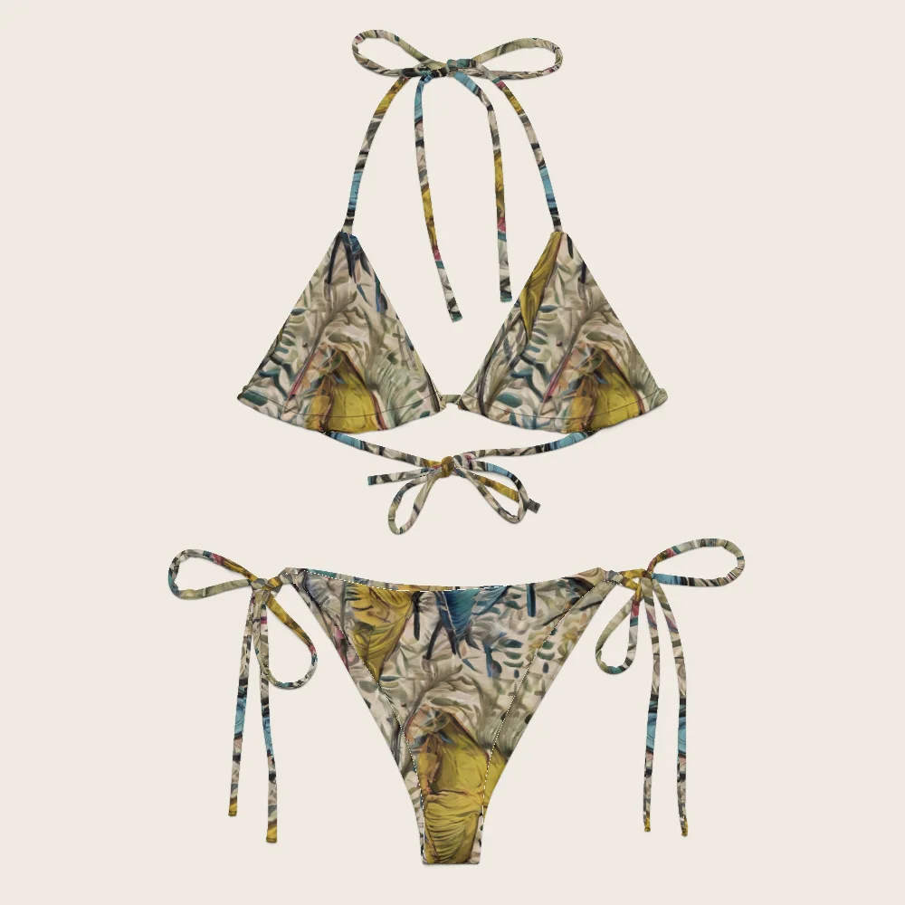 String Bikini on model